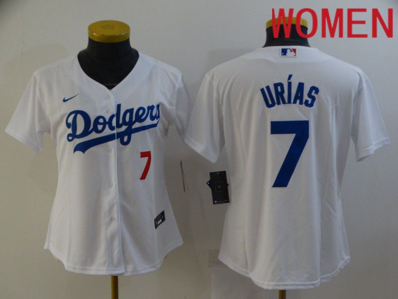 Women Los Angeles Dodgers #7 Urias White Game Nike 2022 MLB Jersey